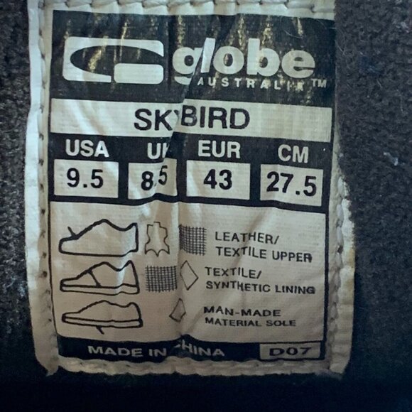 Globe Australia Men's Skybird Leather Suede Low Top Lace‎ Up Skate Shoe Size 9.5 - Picture 14 of 15